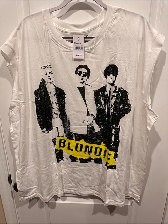 Tops - Blondie Graphic White Men’s Band Tee